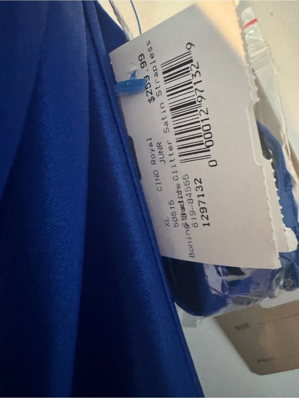 Strapless Royal Blue Evening Gown XL